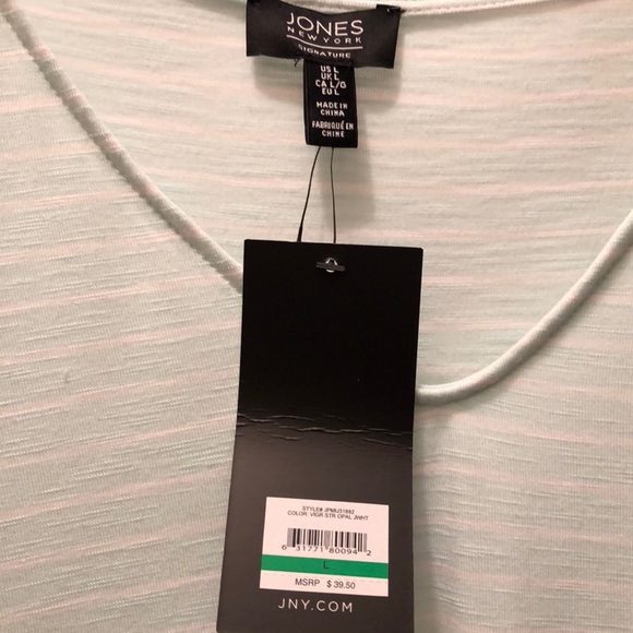 😍 Jones NY Pretty Pale Aqua Top 🌷 - Picture 2 of 4